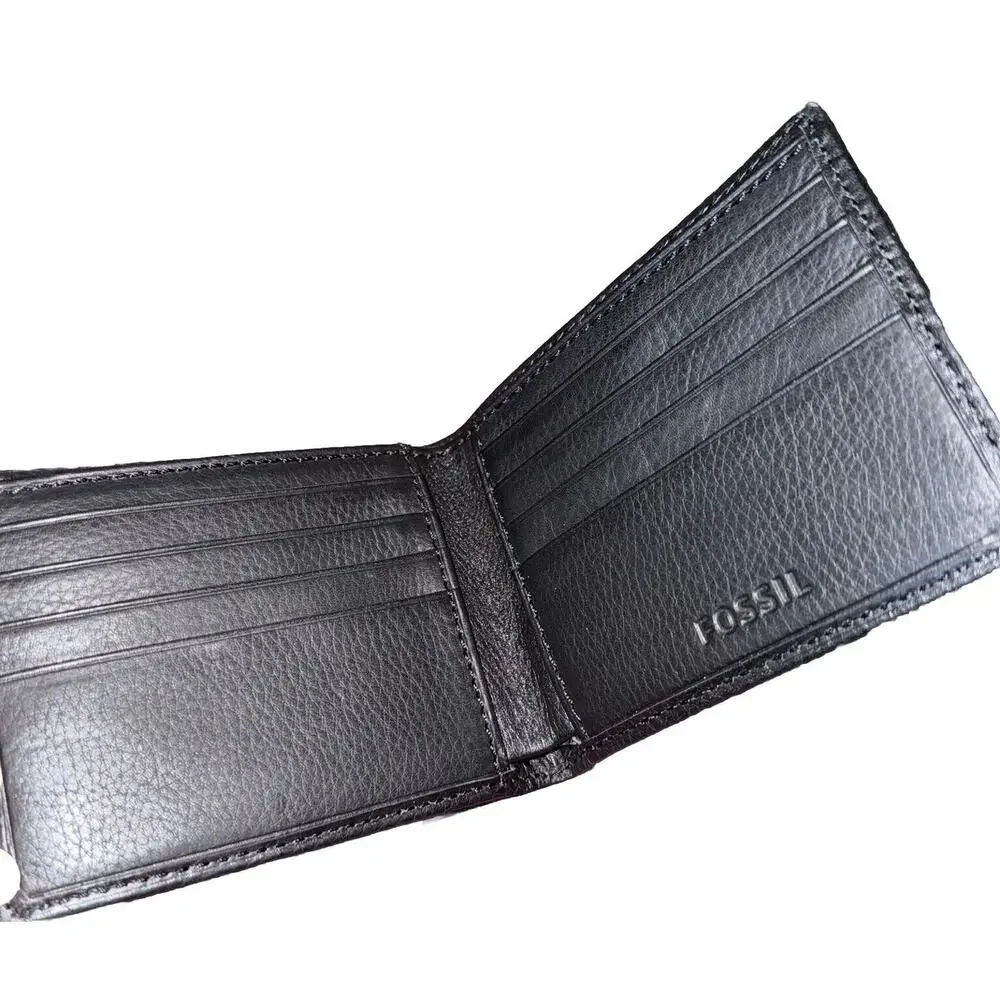 Fossil Lufkin INTL Traveler Medium Brown men Leather Wallet NWT